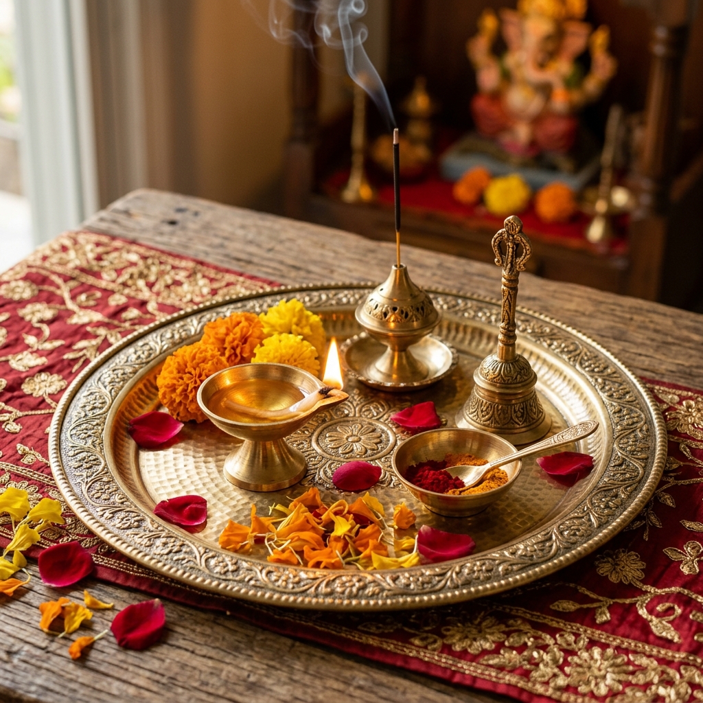 Sacred Pooja Essentials Setup