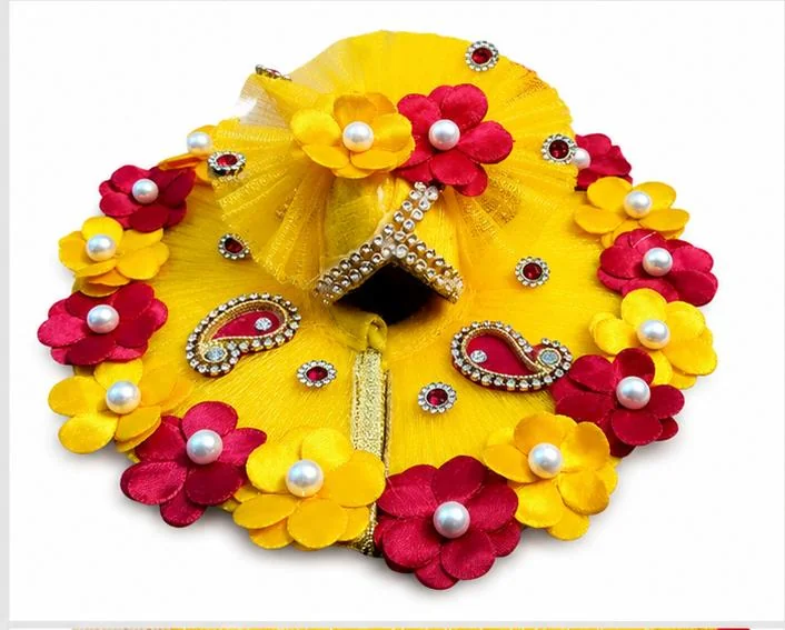 Premium Handmade Laddu Gopal Dress with Mukut & Pagdi for Krishna Idol | Designer Kanha Ji Poshak | Soft Fabric Embroidered Vastra for Daily Worship, Janmashtami & Festivals | Sizes 0 to 3