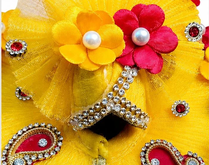 Premium Handmade Laddu Gopal Dress with Mukut & Pagdi for Krishna Idol | Designer Kanha Ji Poshak | Soft Fabric Embroidered Vastra for Daily Worship, Janmashtami & Festivals | Sizes 0 to 3